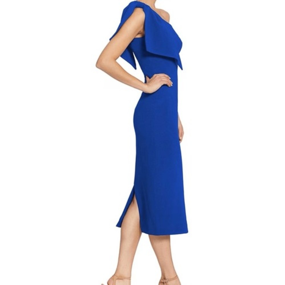 Dress the Population Tiffany One Shoulder Midi Dress, Electric Blue, Small, NWT - Picture 5 of 9